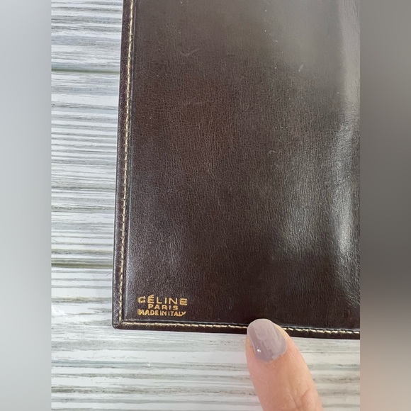 HOLD Celine Authentic Brown Leather
Canvas Vintage Bifold Wallet - Picture 7 of 15